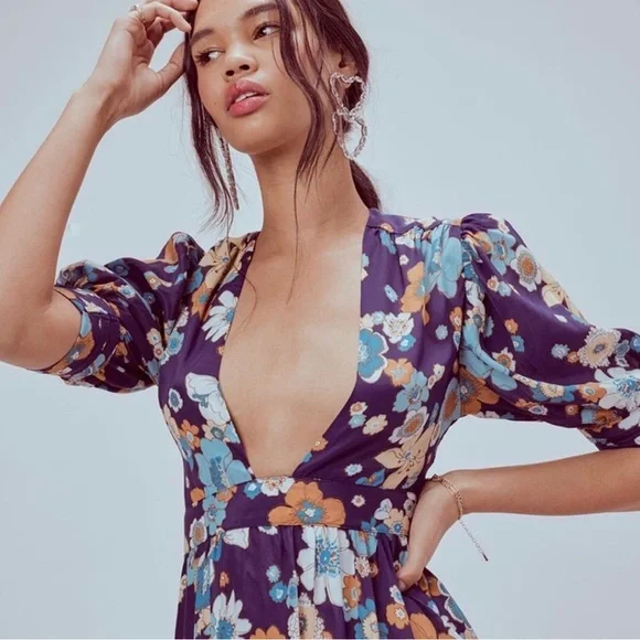 For Love & Lemons Magnolia Dress Maxi Dress midnight blossom, Women's, Size: XS, Blue For Love & Lemons Magnolia Dress Maxi Dress midnight blossom, Women's, Size: XS, Blue